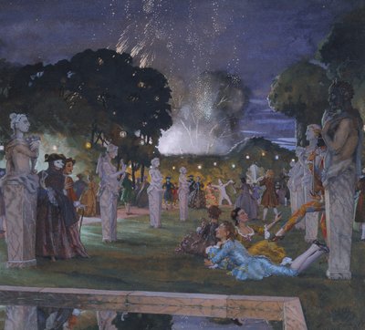 Feste in der Umgebung von Venedig, 1930 von Konstantin Andreevic Somov